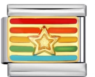 Charm Italiano Estrella Arcoíris Plateado — vista 2