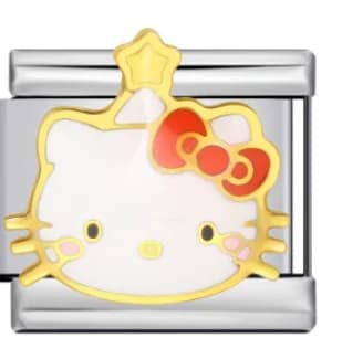 Charm Italiano Hello Kitty con Corona Plateado — vista 2