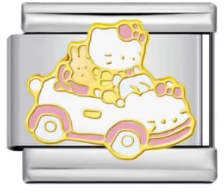Charm Italiano Hello Kitty en Auto Plateado — vista 2