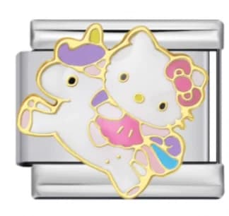 Charm Italiano Hello Kitty y Unicornio Plateado — vista 2