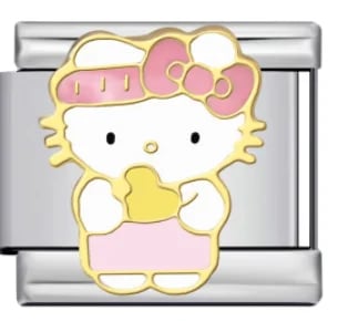 Charm Italiano Hello Kitty con Corazón Plateado — vista 2
