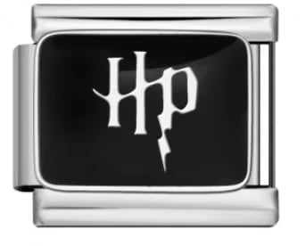 Charm Italiano Harry Potter Esmalte Negro Plateado — vista 2