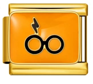 Charm Italiano Harry Potter Esmalte Negro Dorado — vista 2