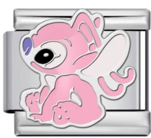 Charm Italiano Angel Stitch Rosa Plateado