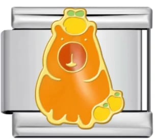 Charm Italiano Oso Naranja Plateado — vista 2