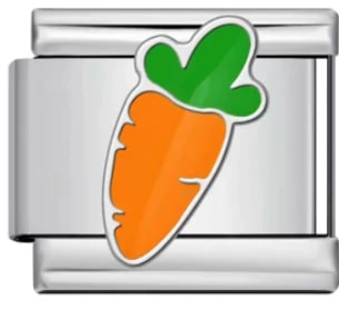 Charm Italiano Zanahoria Esmaltada Plateado — vista 2