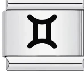 Charm Italiano Signo Zodiacal Géminis Plateado — vista 2