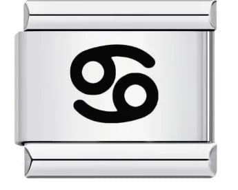 Charm Italiano Signo Zodiacal Cáncer Plateado — vista 2
