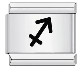 Charm Italiano Signo Zodiacal Sagitario Plateado — vista 2