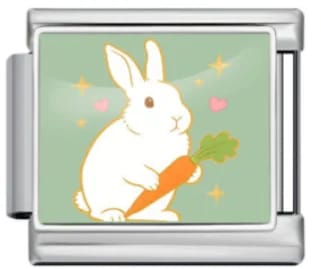Charm Italiano Conejo con Zanahoria Plateado — vista 2