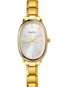 Reloj Italiano de Acero Dorado Ovalado — vista 2