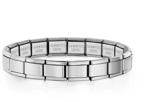 Brazalete Italiano de Eslabones Plateado — vista 2