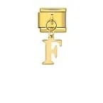Charm Italiano Letra F Colgante Dorado — vista 2