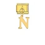 Charm Italiano Letra N Colgante Dorado — vista 2