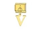 Charm Italiano Letra V Colgante Dorado — vista 2