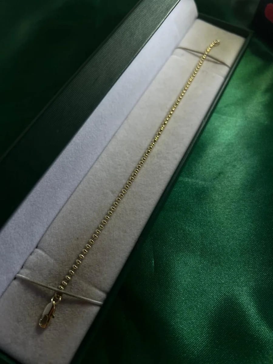 Pulsera de Cadena con Mini Esferas en Chapa de Oro 18k — vista 2