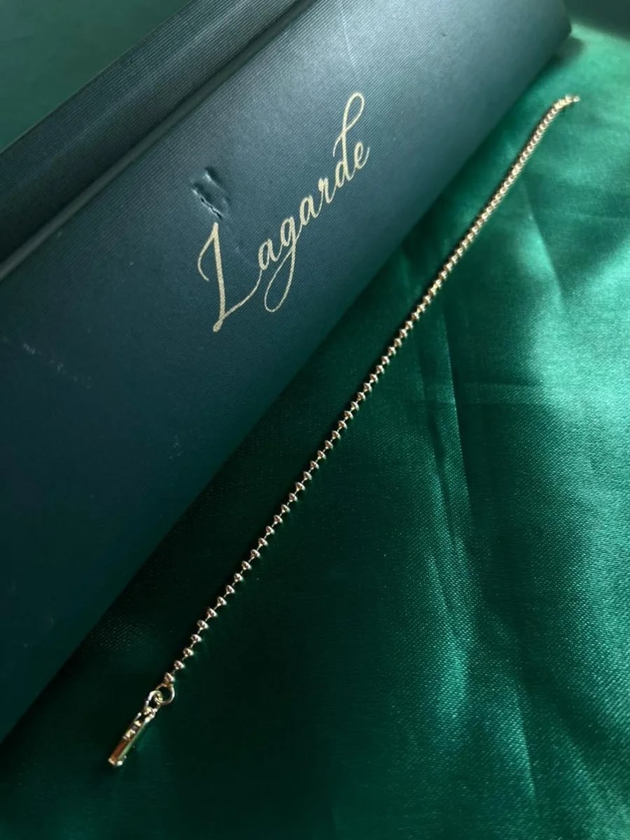 Pulsera de Cadena con Mini Esferas en Chapa de Oro 18k — vista 3