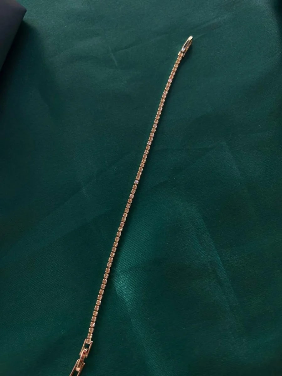Pulsera Estilo Tennis de Piedra en Chapa de Oro 18k — vista 4