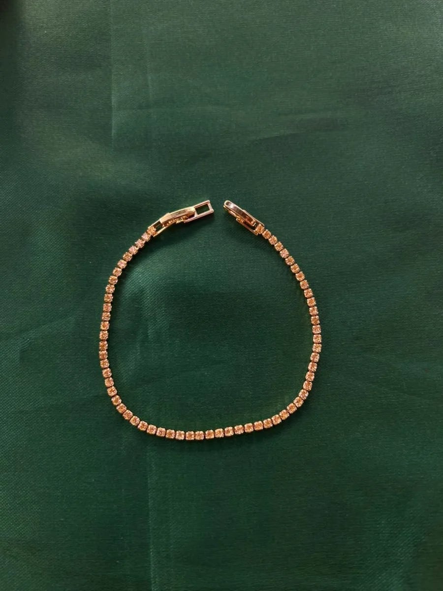 Pulsera Estilo Tennis de Piedra en Chapa de Oro 18k — vista 5
