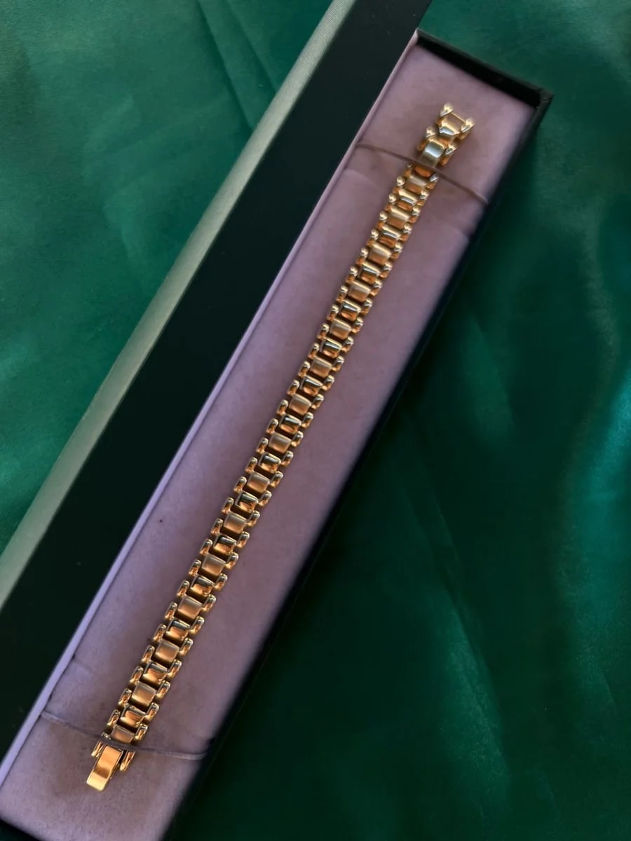 Pulsera Eslabones Estilo Reloj en Chapa de Oro 18k — vista 2