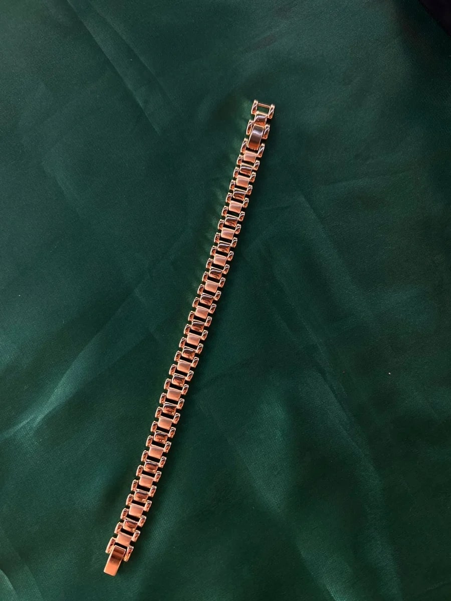 Pulsera Eslabones Estilo Reloj en Chapa de Oro 18k — vista 4