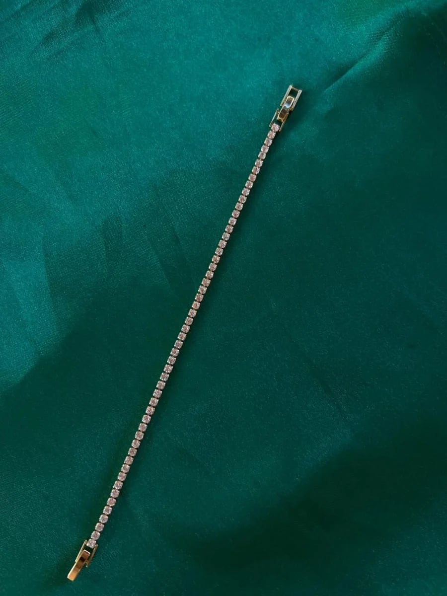Pulsera Estilo Tennis de Piedra en Chapa de Oro 18k — vista 4