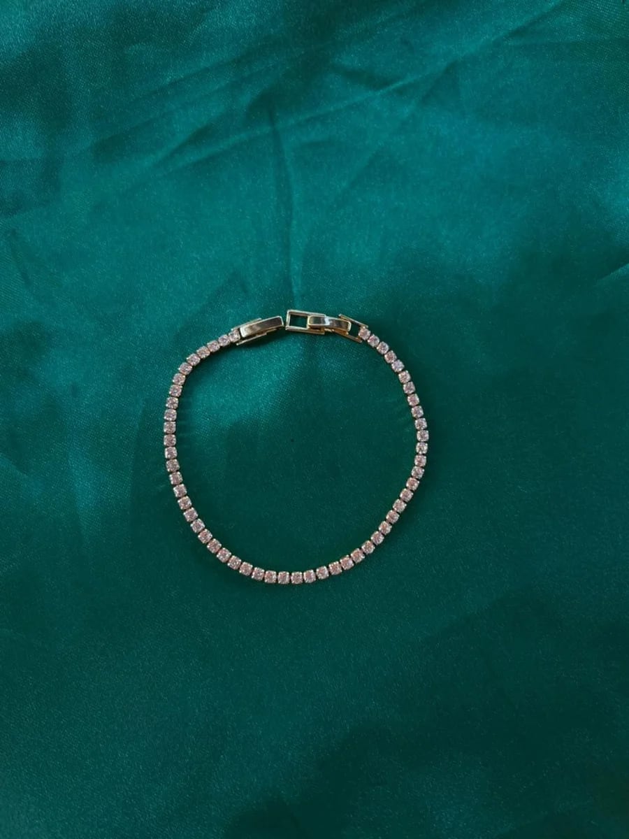 Pulsera Estilo Tennis de Piedra en Chapa de Oro 18k — vista 5