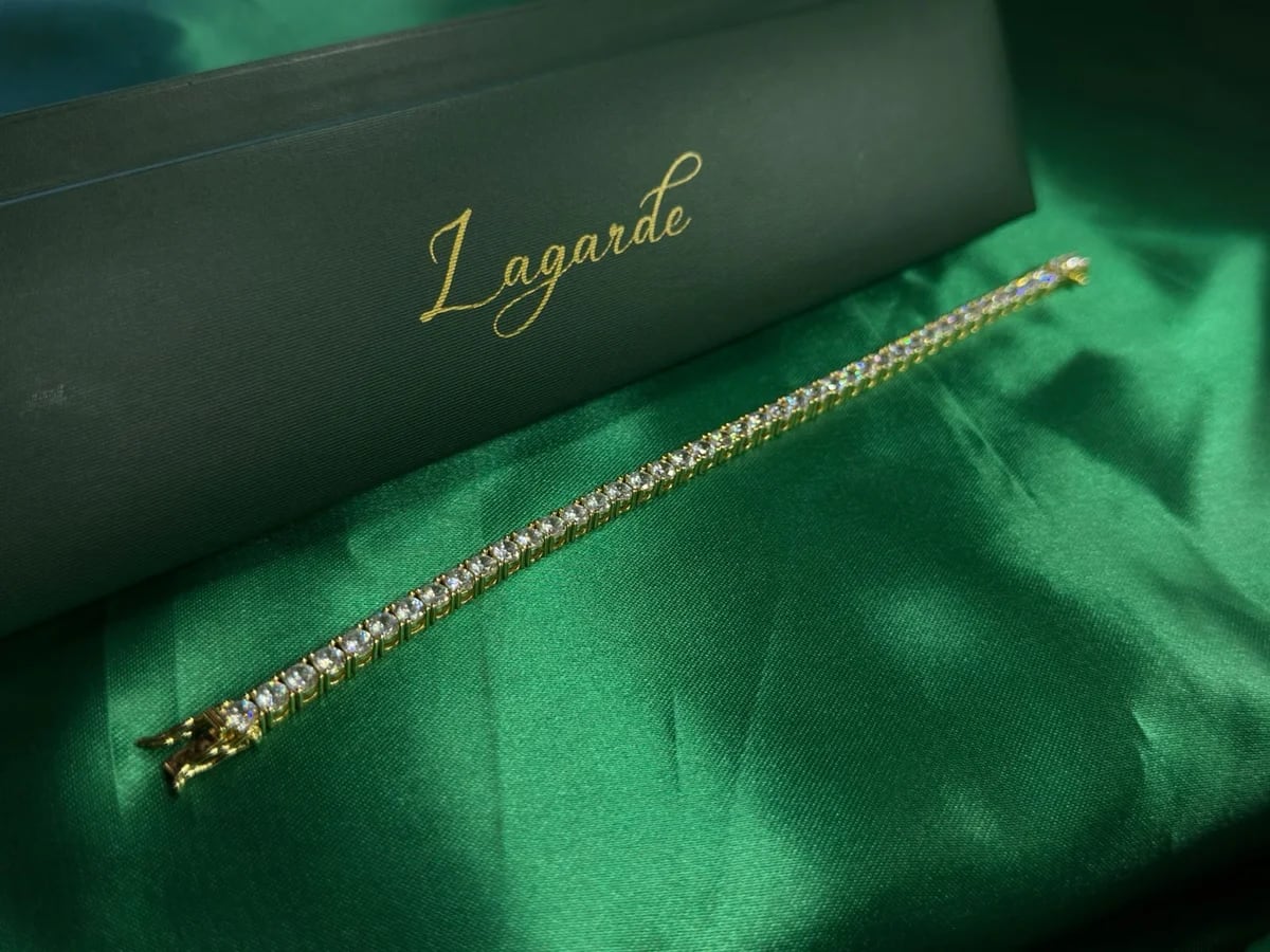 Pulsera Estilo Tennis de Piedra en Chapa de Oro 18k — vista 3