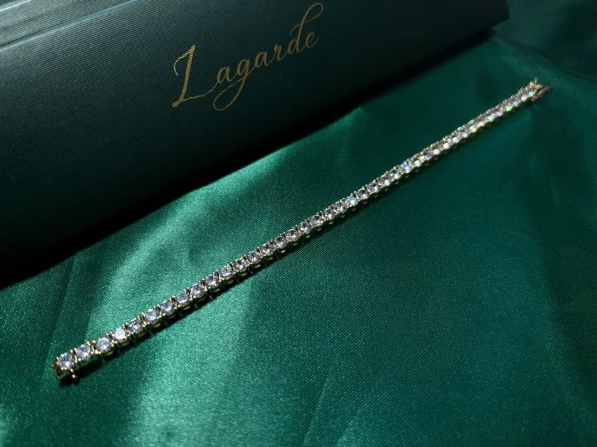 Pulsera Estilo Tennis de Piedra en Chapa de Oro 18k — vista 6