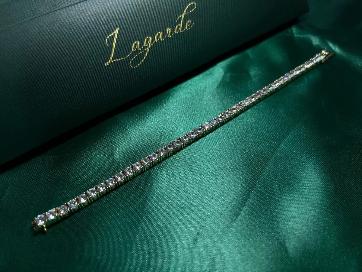 Pulsera Estilo Tennis de Piedra en Chapa de Oro 18k — vista 7