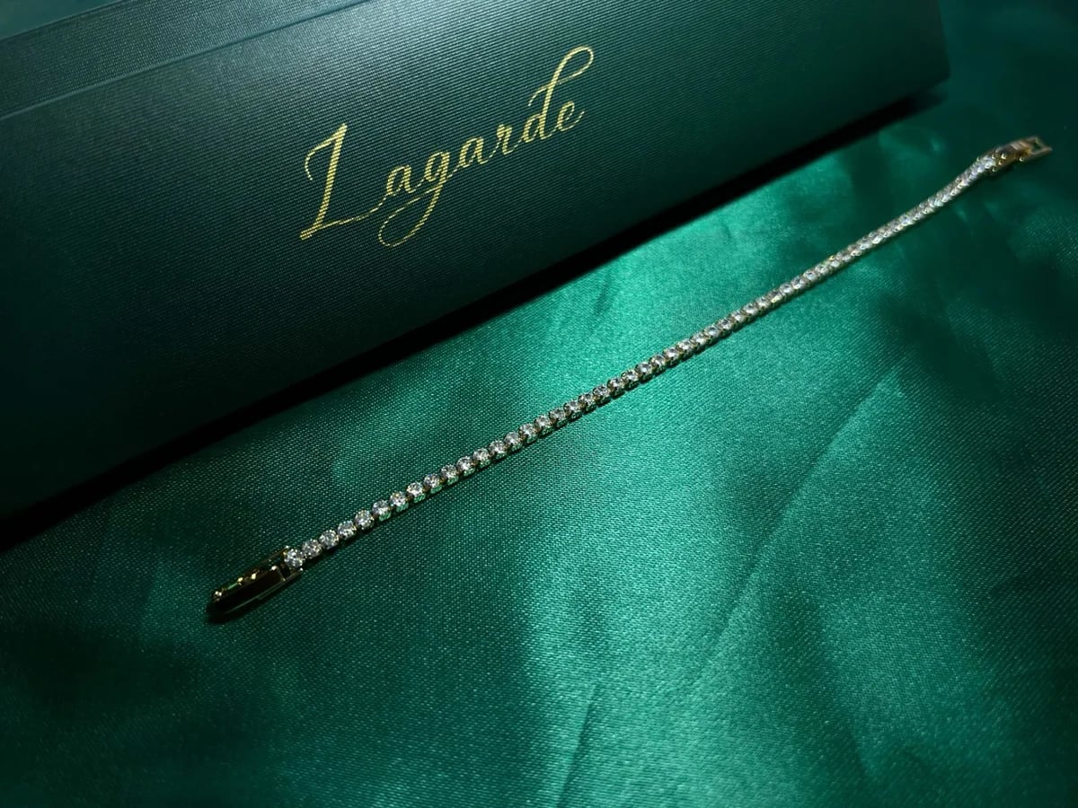 Pulsera Estilo Tennis de Piedra en Chapa de Oro 18k — vista 4