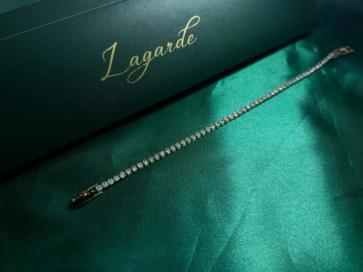 Pulsera Estilo Tennis de Piedra en Chapa de Oro 18k — vista 6