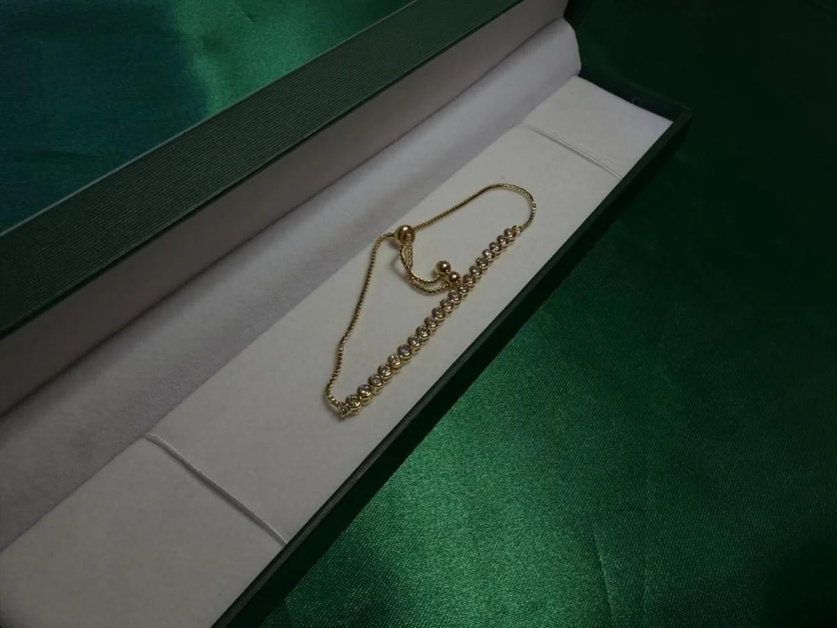 Pulsera Media Tennis con Circonias en Chapa de Oro 18k — vista 4