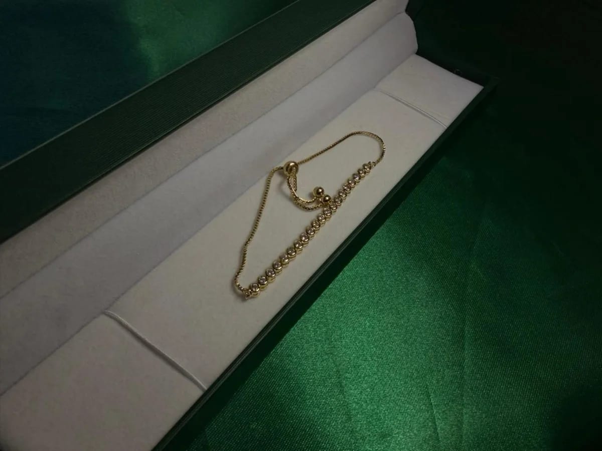 Pulsera Media Tennis con Circonias en Chapa de Oro 18k — vista 5