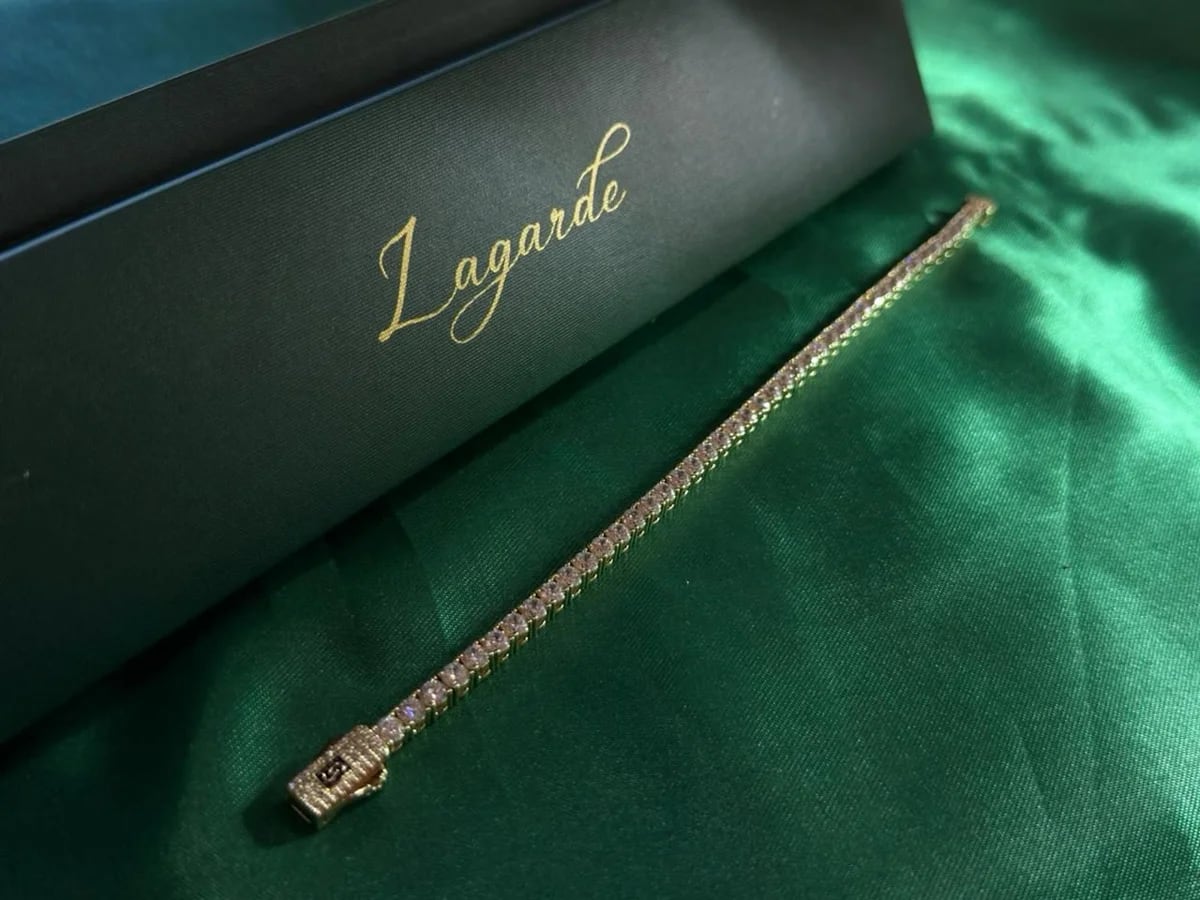 Pulsera Clásica Estilo Tenis con Circonias en Chapa de Oro 18k — vista 4