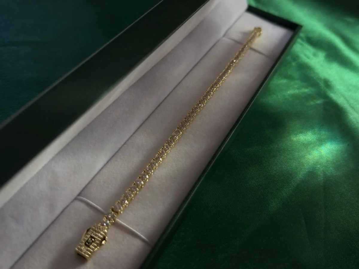 Pulsera Clásica Estilo Tenis con Circonias en Chapa de Oro 18k — vista 6