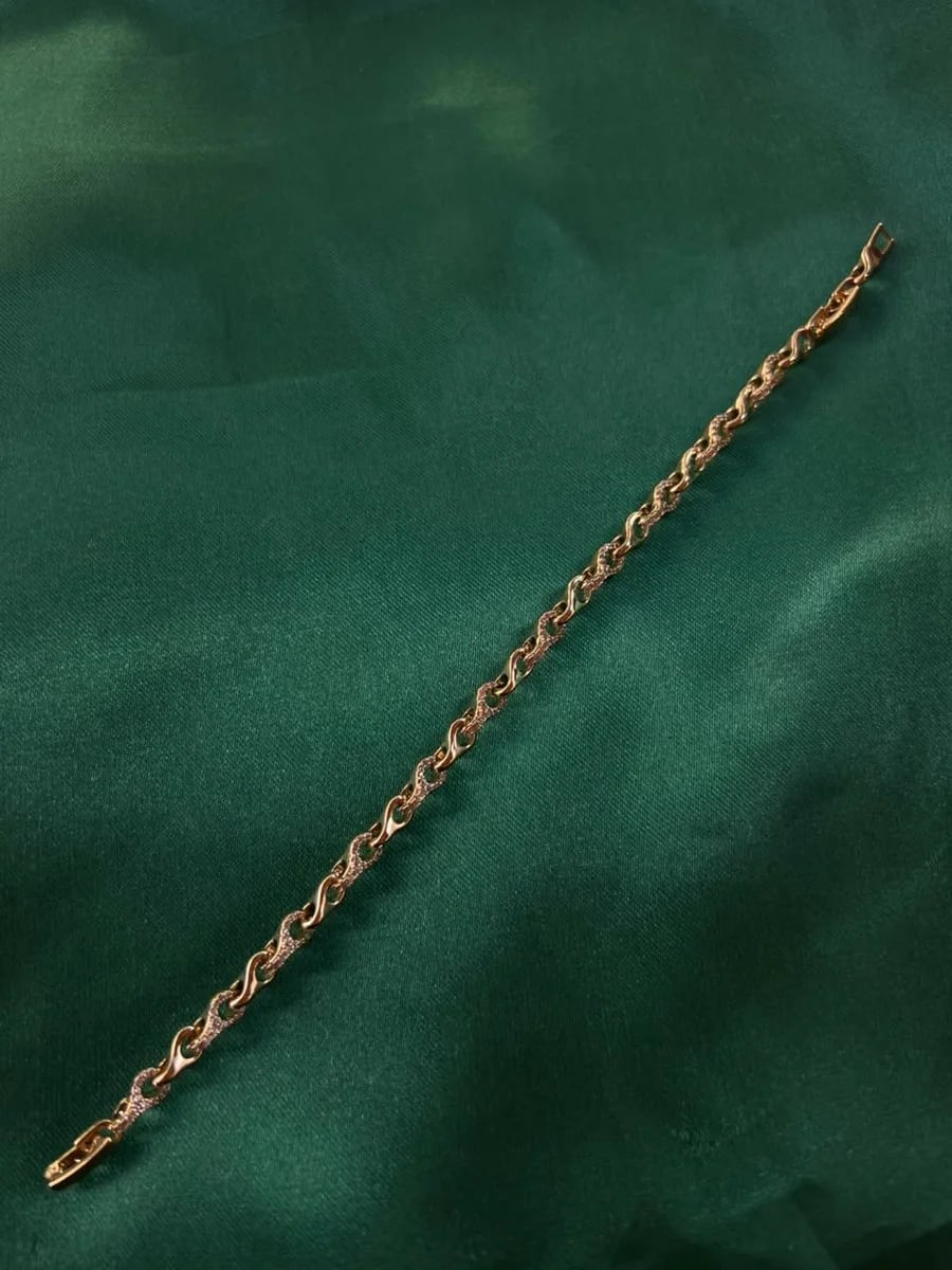 Pulsera Eslabones con Patrón en Chapa de Oro 18k — vista 4
