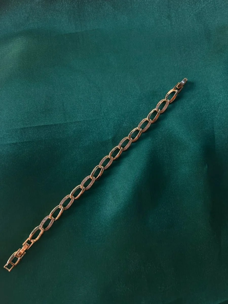 Pulsera Eslabones Ovalados Texturizados en Chapa de Oro 18k — vista 4