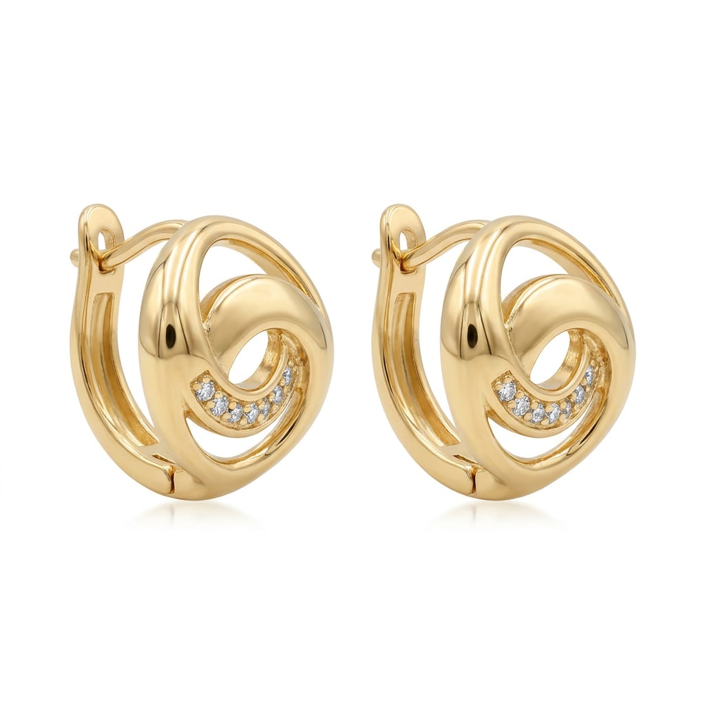 Arracadas Clásicas con Baño de Chapa de Oro 18k