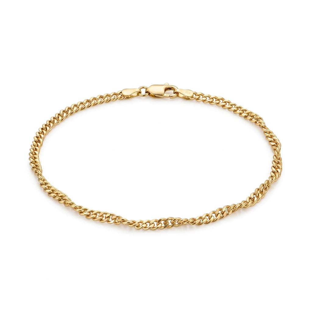 Pulsera Eslabones Torcidos Delicados en Chapa de Oro 18k