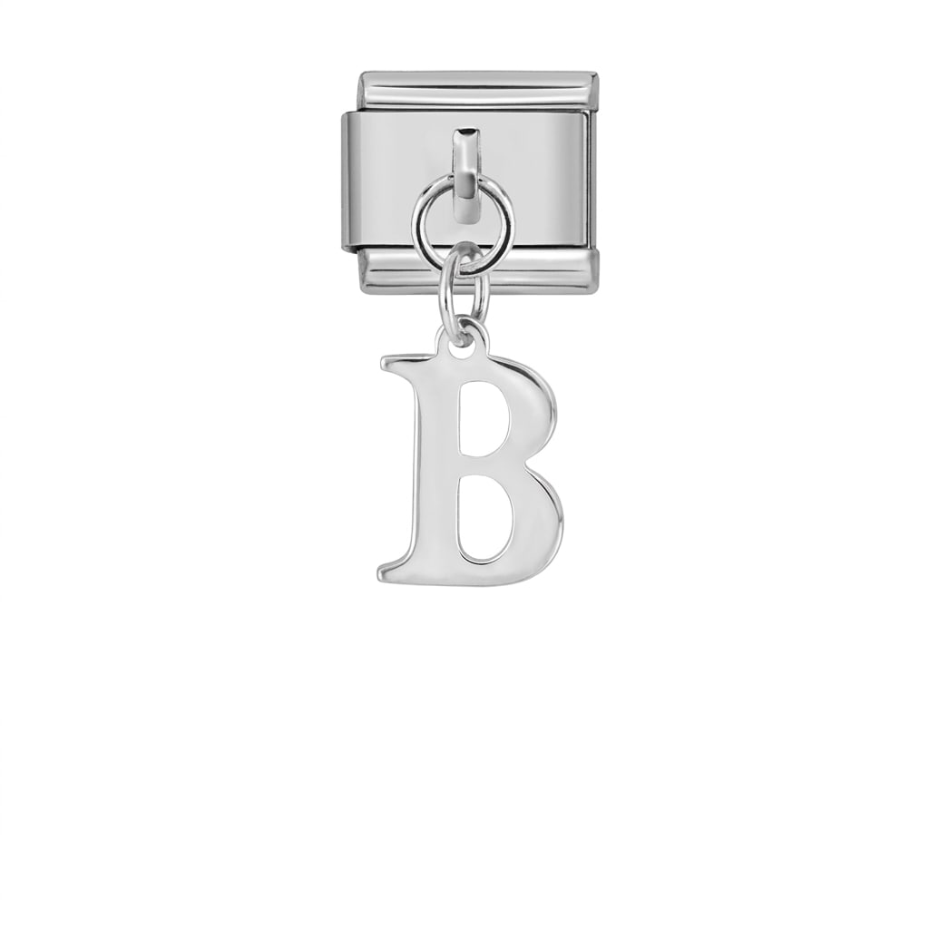 Charm Italiano Letra B Colgante Plateado