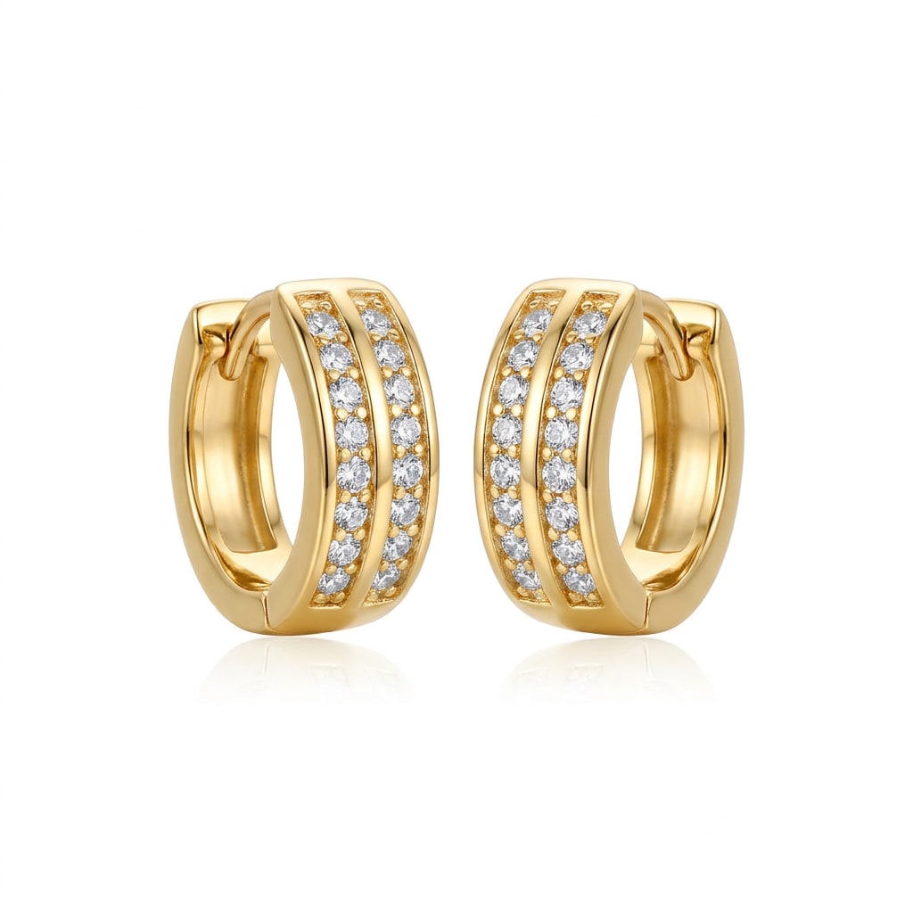 Arracadas Clásicas con Baño de Chapa de Oro 18k