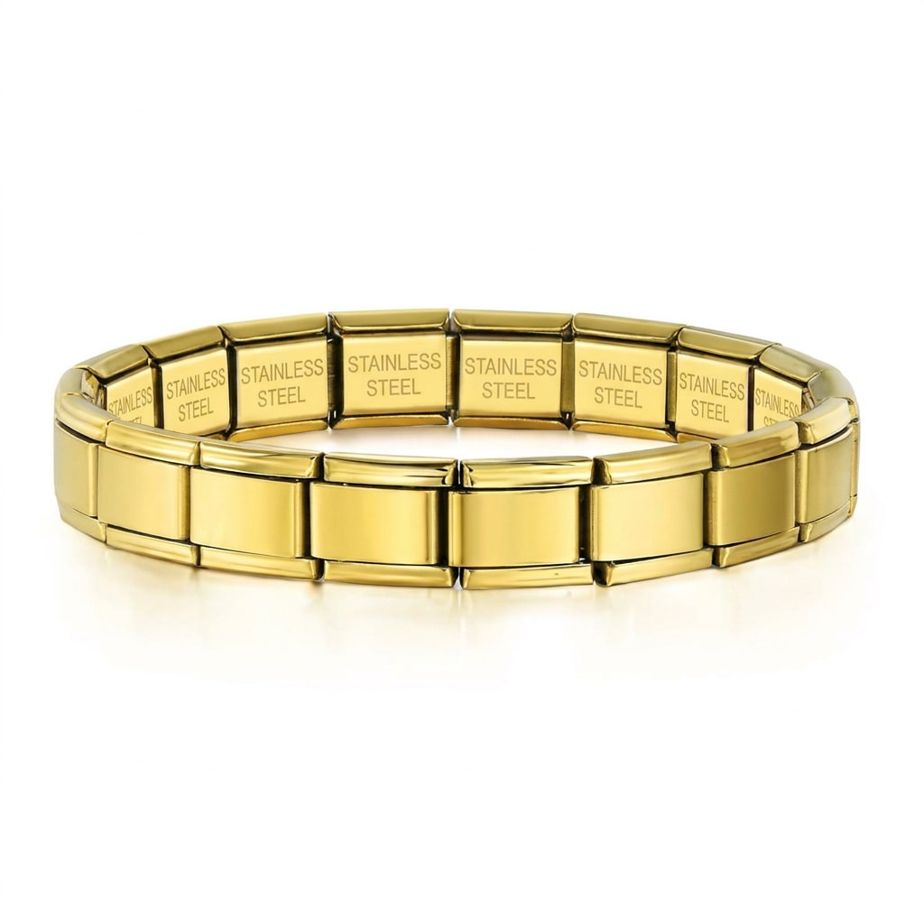 Brazalete Italiano de Eslabones Dorado
