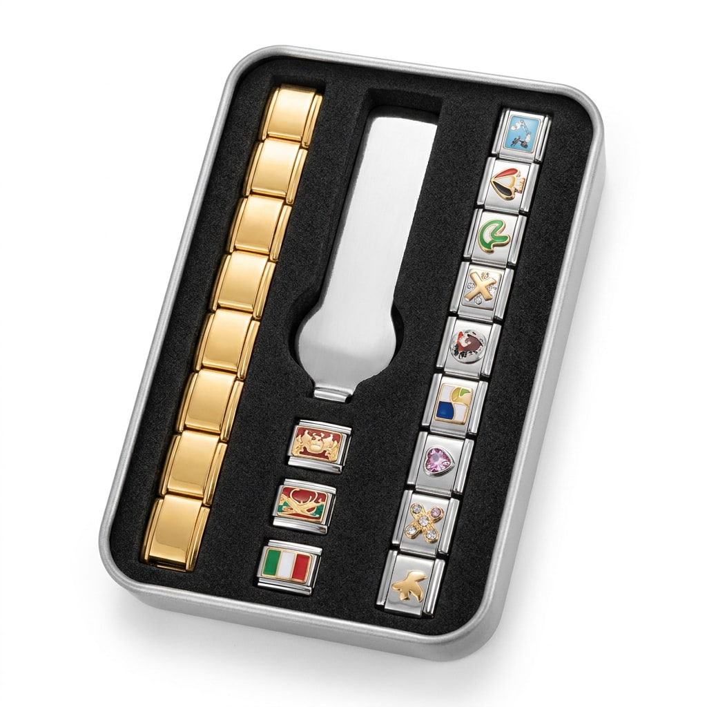 Charm Italiano Variado Dorado y Plateado