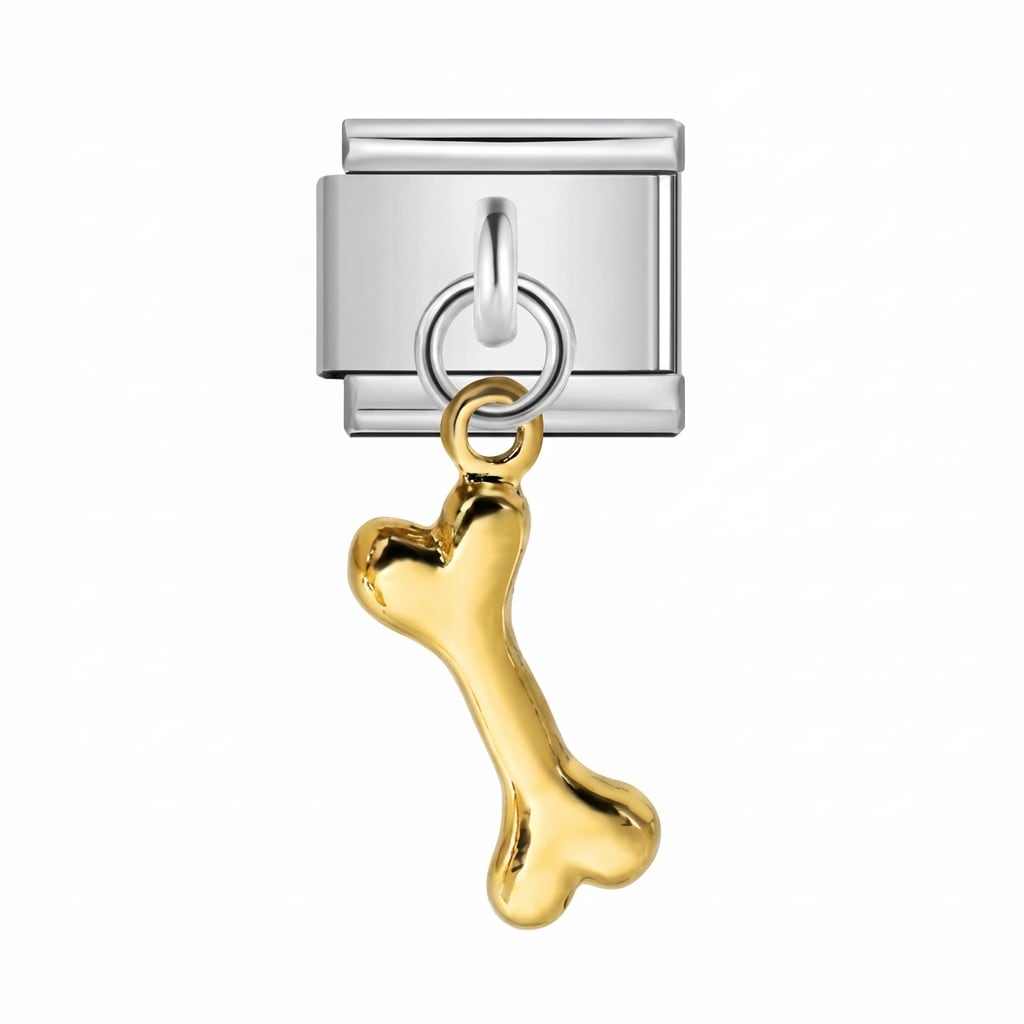 Charm Italiano Hueso Colgante Plateado