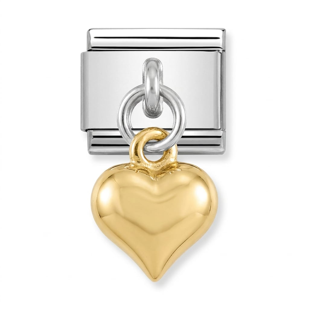 Charm Italiano Corazón Colgante Plateado