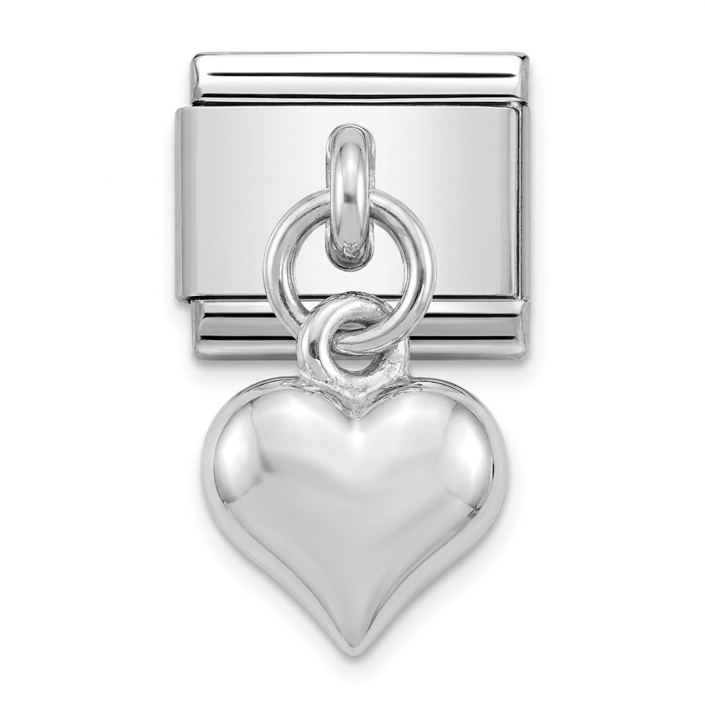 Charm Italiano Corazón Colgante Plateado