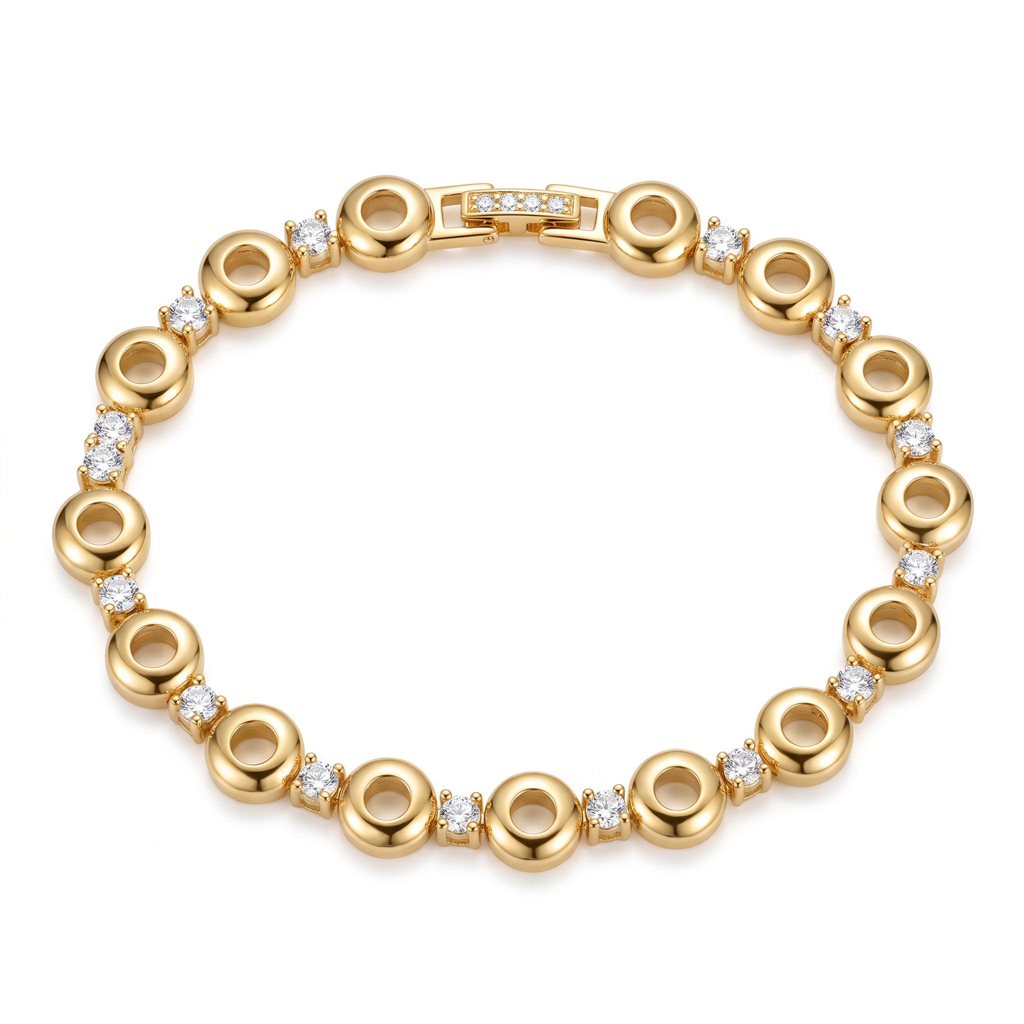 Pulsera Dorada en Chapa de Oro con Encantos