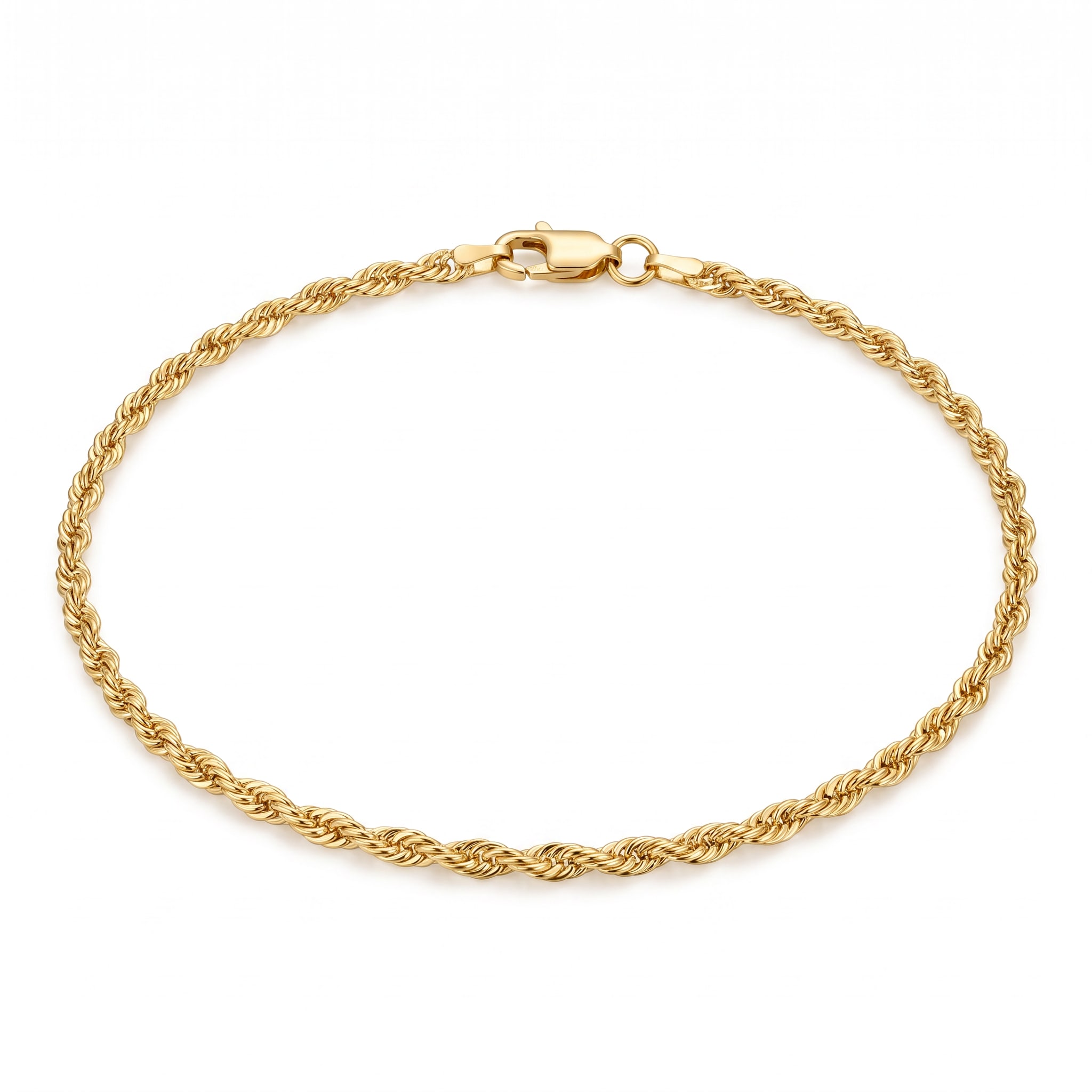 Pulsera Eslabones Trenzados Finos en Chapa de Oro 18k