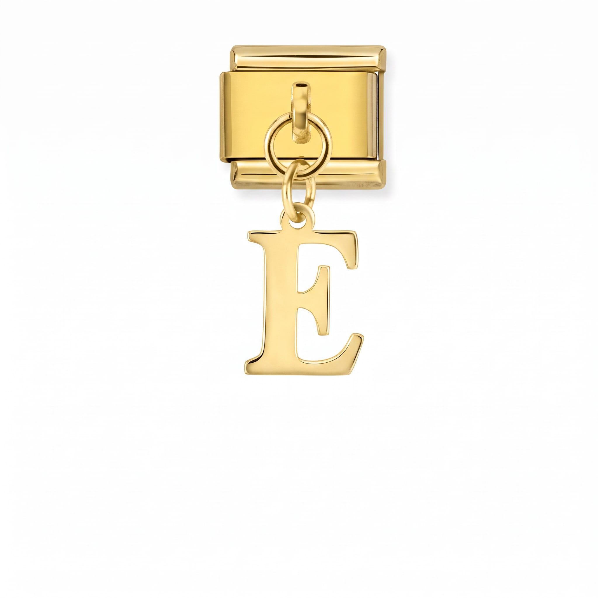 Charm Italiano Letra E Colgante Dorado
